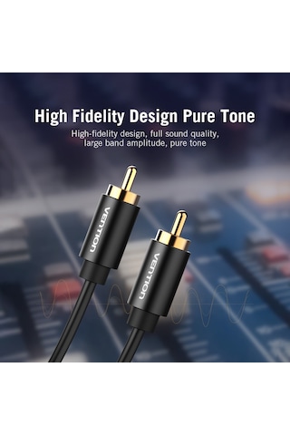 Xindoker Vention Rca Koaksiyel Ses/videokablo, Saf Bakır İletken, Altın Kaplı Uçlar, Spdıf/coaxıal Uyumlu, Alüminyum Kasa, 1 Metre