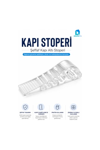 Şeffaf Kapı Altı Stoperi Kama Tipi Kapı Sabitleyici