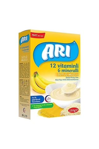 Arı Mama 12 Vitaminli 6 Mineralli Sütlü Muzlu,250 Gr