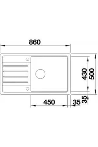 Simpex Tek Göz Damlalıklı Granit Eviye Metalik Gri 86x50cm