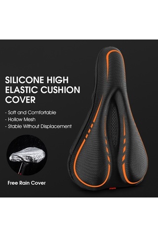 Dancemonkey Silikon Bisiklet Sele Kılıfı - Konforlu, Kaymaz, Nefes Alabilir Siyah Siyah