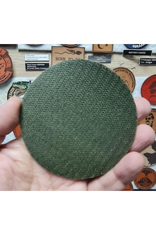 Şaman Kurt - Deri Peç - Arma - Leather Patch Bej