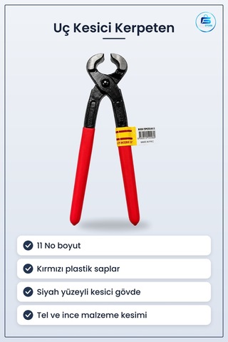 Kerpeten No Kırmızı Saplı Uç Kesici Tel Kesme Pensesi Hırdavat El