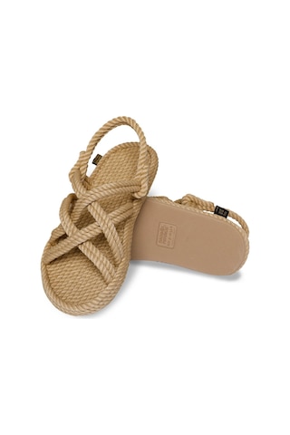 Erkek Nomadic Republic Bod.0012.e.k.t Bodrum Kauçuk Tabanlı Halat Sandalet Bej Null Bej