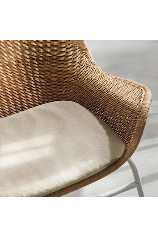 Ikea Beyaz Lüks Berjer Koltuk - Rattan Koltuk