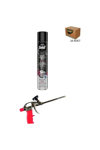 Selsil Pu Tabancalı Yapıştırıcı Köpük 750 Ml. 16 Adet ,demir Köpük Tabancası