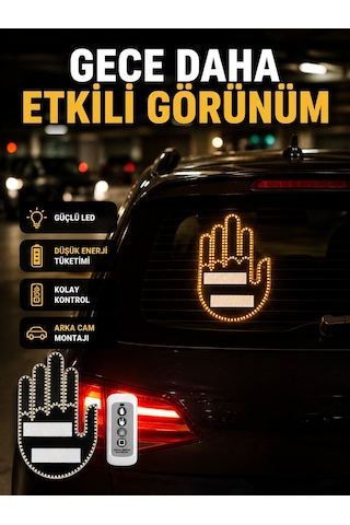 A Kalite Uzaktan Kumandalı Led Park Uyarı Işığı El Figürlü Model Açık Mavi 83854028