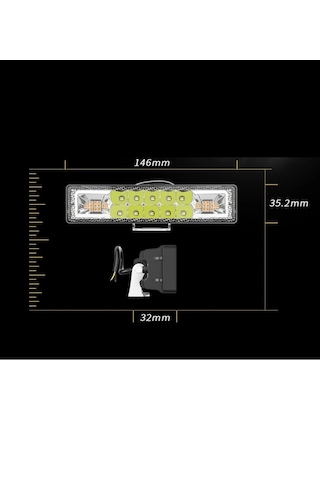 Point Off Road 12-24v Oto Gündüz Led Bar 6 Inç 16 Led 48 W Sarı Renk Ikaz Flash Mod Sis Farı 1