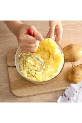 Renkli Saplı Çelik Patates Ezici Çelik