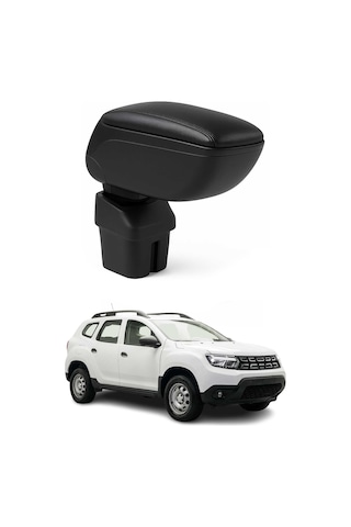 Dacia Duster 2 2017-2024 Adaptörlü Model Uyumlu Kolçak Kol Dayama Siyah Suni Deri Araca Özel
