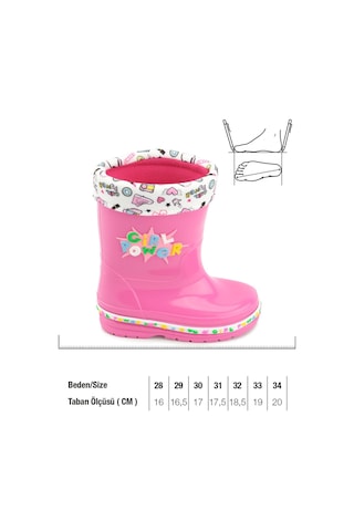 Gezer Kışlık Kız Çocuk Su Geçirmez İçi Sıcak Astarlı Yağmur Çizme Gc2kfm.00678.00.fja.g74 Fuşya