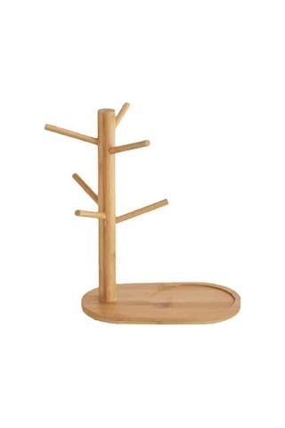 Pazly Suntek Kahve Kupa Ağacı Tezgah Üstü Çok Fonksiyonlu Mutfak Ahşap Organizatör Odun