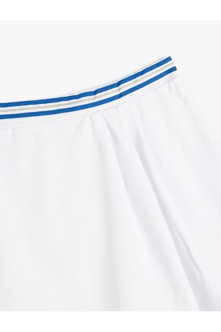 Koton Mini Şort Etek Pileli Beli Lastikli Beyaz 5skg70012ak Beyaz
