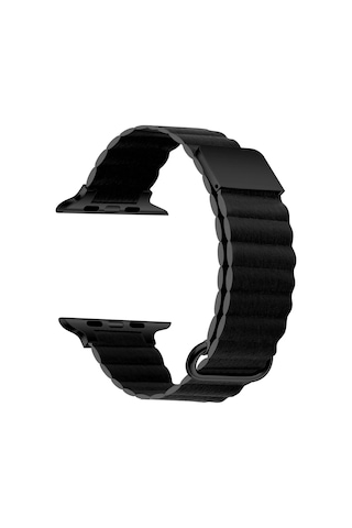 Watch 7 41mm Uyumlu Krd-78 Pu Deri Kordon Strap Kayış Mkst- Siyah