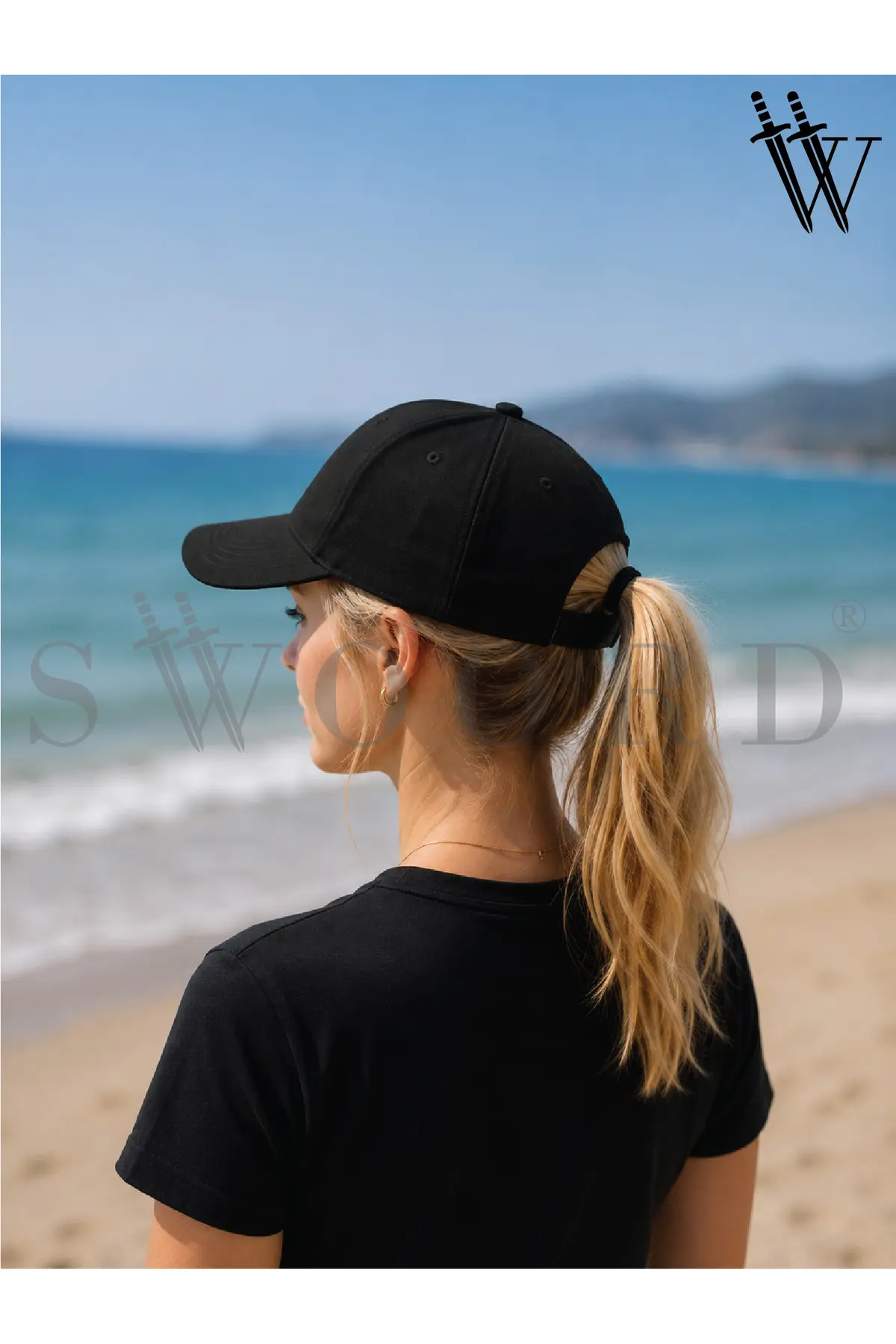 Swoord Siyah Basic Unisex Şapka Cırtlı Ayarlanabilir