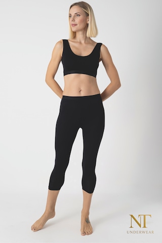 Nt Underwear Kadın Bambu Kapri Tayt Hafif, Rahat, Terletmeyen Siyah