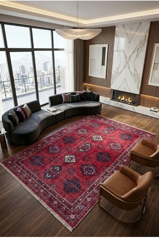 Dekoratif Halı Kaymaz Taban Leke Tutmaz Yıkanabilir Kilim Özel Ölçü Salon Halısı 3040