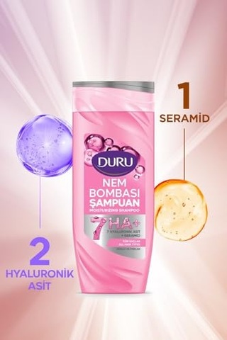 Bombası Şampuan 7 Hyaluronik Asit Ve Seramid Tüm Saçlar Ve Yağlı Saçlar Için Nemlendirici Şampuan 400 Ml 2 Li S