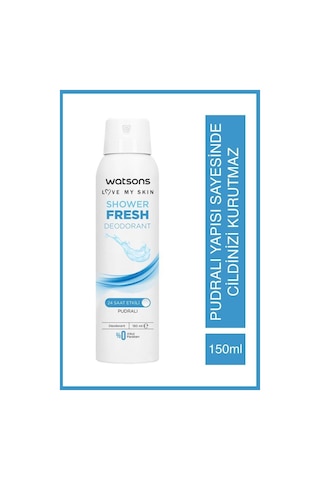 Watsons Shower Fresh Pudralı 24 Saat Etkili Kadın Sprey Deodorant 5 x 150 ML