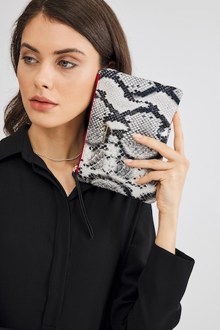 Deri Company Kadın Basic Clutch Çanta Zebra Desenli Siyah Beyaz (4031-Z) 214030 Siyah