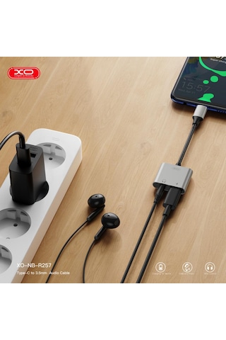 Type-c To 3.5mm Aux Ve Şarj Girişli 2 İn 1 Kulaklık Ses Dönüştürücü Adaptör