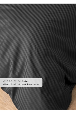 Bella Maison Premium Tencel King Size Saten Nevresim Seti Antrasit 240x220 Cm Antrasit
