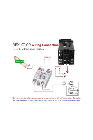 Jeehugo Rex-c100 Pıd Akıllı Sıcaklık Kontrolörü Seti: 1m K Tipi Prob + 40a Katı Hal Röle - Isıtma/soğutma Uygulamaları