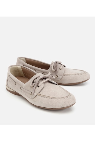 Hotiç Kadın Süet Deri Bej Comfort Günlük Loafer