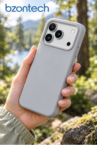Apple Uyumlu iPhone 17 Pro Max / 18 Pro Max Uyumlu Kılıf Renkli Lansman İçi Kadife Yumuşak Kamera Yükseltili Silikon Dingin Gri
