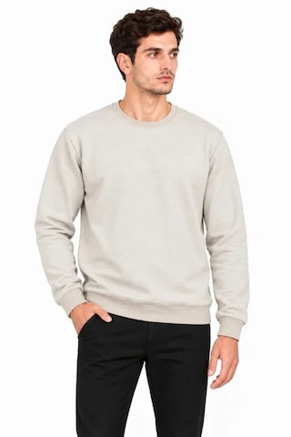 Modi Erkek Bisiklet Yaka İçi Şardonlu 2 İplik Düz Uzun Kollu Regular Fit Sweatshirt - Gri Gri S