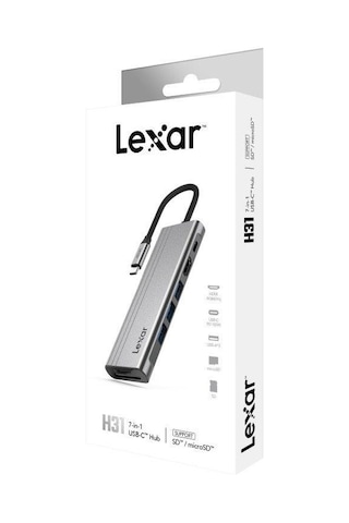 Lexar 7in1 H31 Typec Macbook Uyumlu Çevirici Çoklayıcı Adaptör Lpah31n