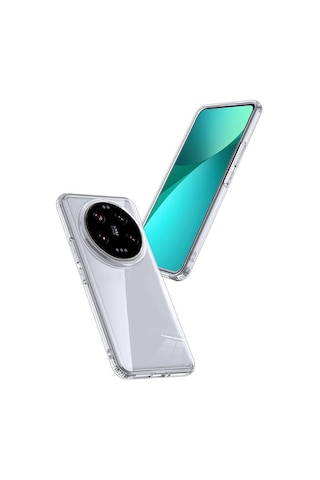 Vendas Xiaomi Mi 14 Ultra Kılıf Zore Volks Kapak + Polymer Nano Ekran Koruyucu Şeffaf