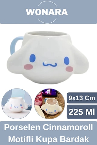 Özel Tasarım Sevgili Arkadaş Şık Ve Dekoratif Hediyelik Porselen Cinnamoroll Motifli Kupa Bardak Diğer