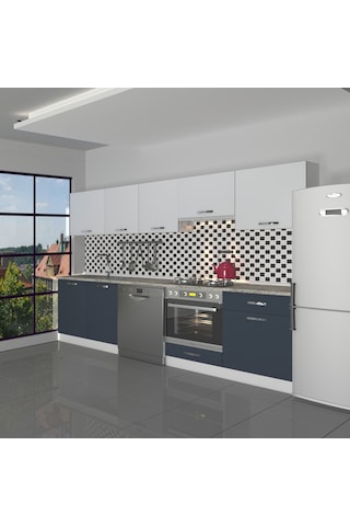 Decoraktiv Elite 280 Ankastre Fırın Modüllü Mdf Hazır Mutfak Dolabı - Tezgah Dahil - Antrasit - Buz Gri Diğer Decoraktiv Elite 280 Ankastre Fırın Modüllü Mdf Hazır Mutfak Dolabı - Tezgah Dahil - Antrasit - Buz Gri Diğer