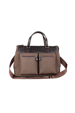 Kahverengi Seyahat Çantası Spor Çanta Kanvas Kumaş El Valizi Kahverengi