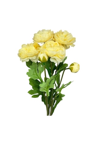 Yapay Çiçek Şakayık Çiçeği Krem Renk 2 Çiçek 1 Tomurcuk 50cm Krem