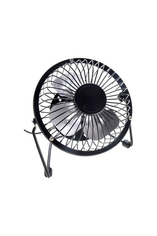 Siyah Usb Mini Kişisel Masa Fan Yuvarlak, Metal, Yukarı Ve Aşağı Döner, 5.7 İnç