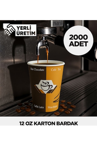 12 Oz Karton Bardak 2.000 Adet Çok Renkli