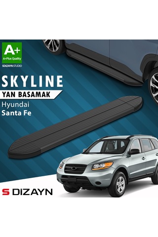 S-dizayn Hyundai Santa Fe Skyline Siyah Yan Basamak 163 Cm 2000-2006 A+ Kalite