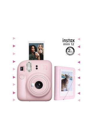 Fujifilm Instax Mini 12 Fotoğraf Makinesi + 28'li Mini Albüm Pembe