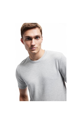 Koton Kısa Kollu Bisiklet Yaka Basic Slim Fit Tişört Gri 6wam10061hk Gri