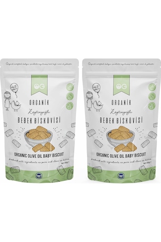 OG Natural 2'li Organik Bebek Bisküvisi 2 x 300 Gr +6 Ay