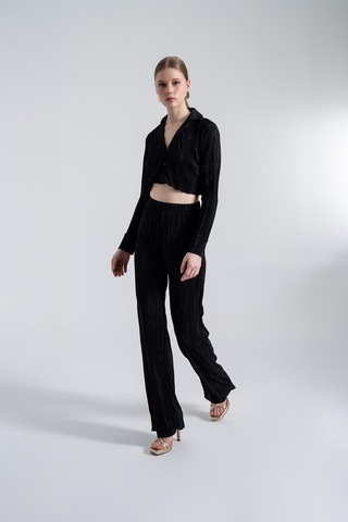 Holly Lolly Beli Lastikli Esnek Comfy Pantolon Siyah