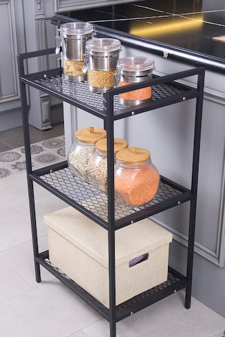 Mudesa Mds3tels002 Metal Mutfak Malzeme Rafı Metal Organizer Dekoratif Çok Amaçlı Tel Dolap Genel