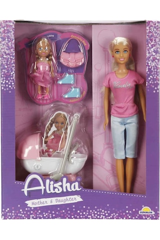 Alisha Anne Ve Kız Mutlu Gezinti Oyun Seti Elbiseli Alisha Bebek Ve Bebek Arabalı Puset