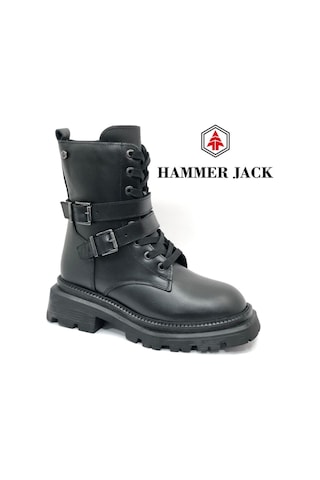 Hammer Jack 102-24665-z Yellen Deri Uzun Postal Unisex Bot Siyah