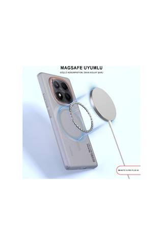 Redmi Note 14 Pro Plus 5g Magsafe Uyumlu Mat Sert Klein Kılıf Beyaz