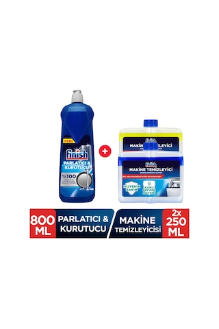 Bulaşık Makinesi Parlatıcı 800 Ml+ Bulaşık Makinesi Deterjanı Makine Temizleyici 2x250