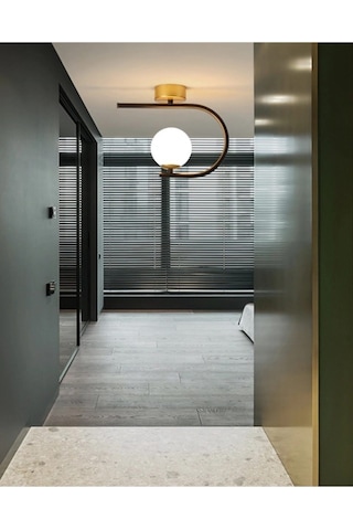 Alin Model Modern Metal Tekli Plafonyer Gold Avize