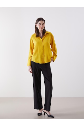Lcwaıkıkı Classic Sarı Oversize Kadın Gömlek